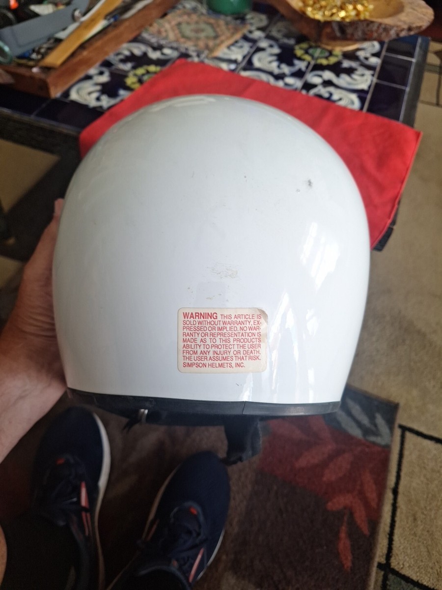 1999 snel motorcycle helmet 1999 Full Face Helmet. Simpson Snell SA White Visor 64 cm xxl Motorcycle  Nice