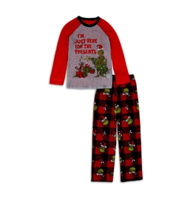 NWT 2-Piece Boys XS 4-5 The Grinch Pajamas Soft Fleece Bottoms