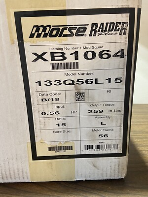 #ad MORSE RAIDER GEARBOX 133Q56L15 Reducer 15:1 Single Reduction C face Quill Input $140.00