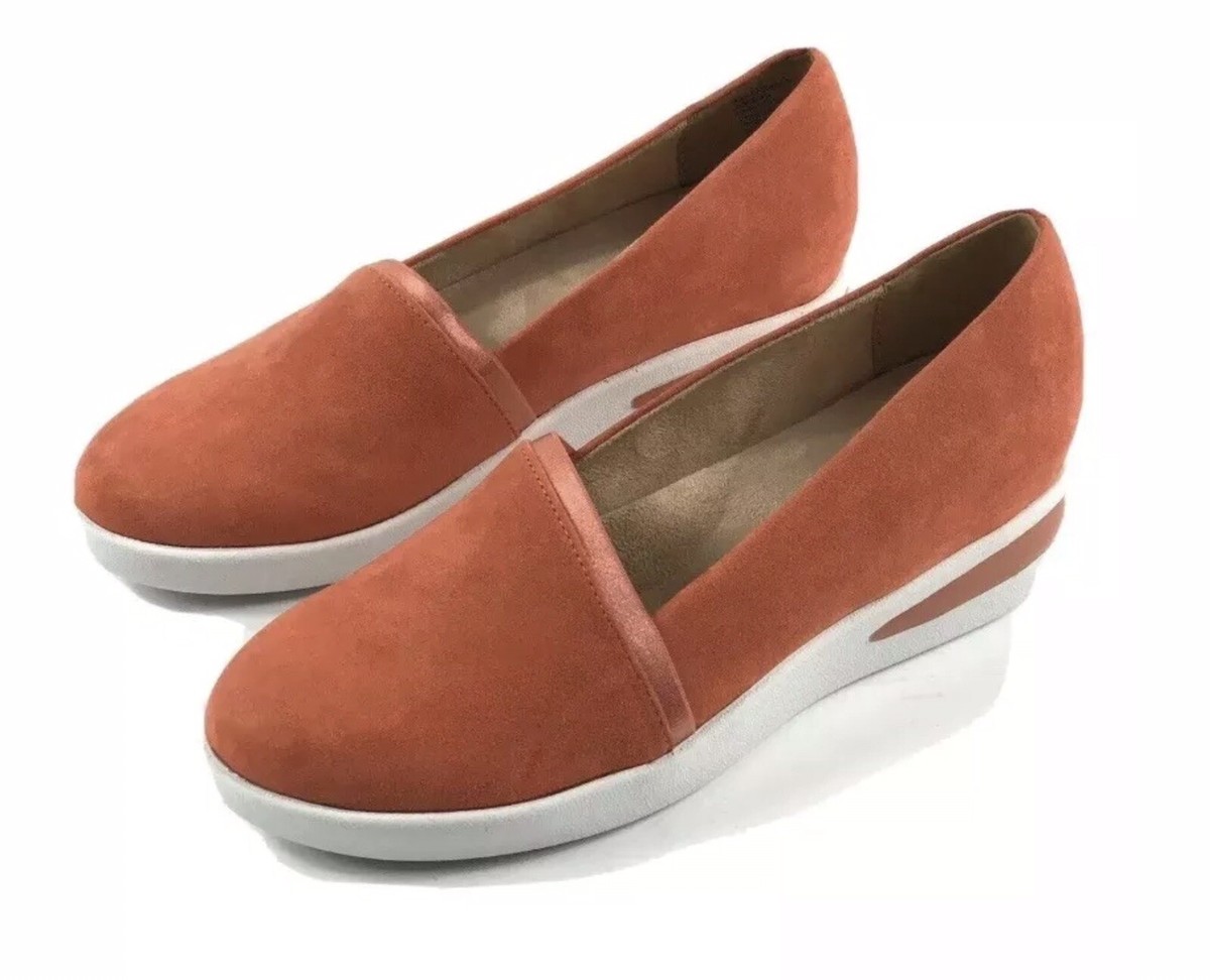 Kenneth Cole Reaction Fay Women’s Leather Sneakers/Wedges Spiced Coral Size 