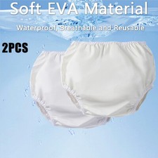 2PCS Adult Plastic Pants White Waterproof Incontinence Underpants EVA material