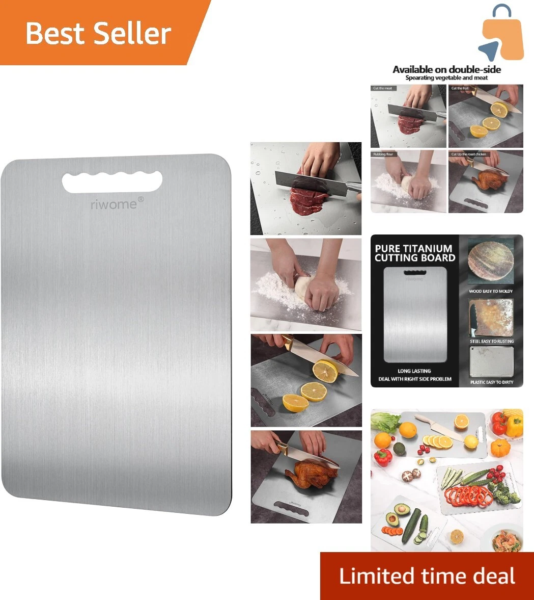 Dishwasher Safe Titanium Cutting Board - Long Lasting, Stain Resistant 18x12