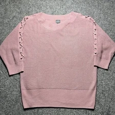 Soho New York&Co Jeans Women's Sweater Size M Tie Sleeves Pink