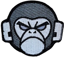 MSM MONKEY HEAD LOGO MILSPEC MONKEY SWAT B&W TACTICAL MILITARY HOOK PATCH