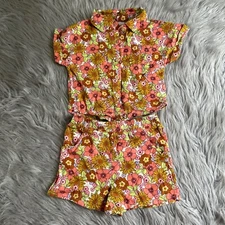 Wonder Nation Floral Two Piece Set Baby Girls Size 18 Months Multicolored Outfit