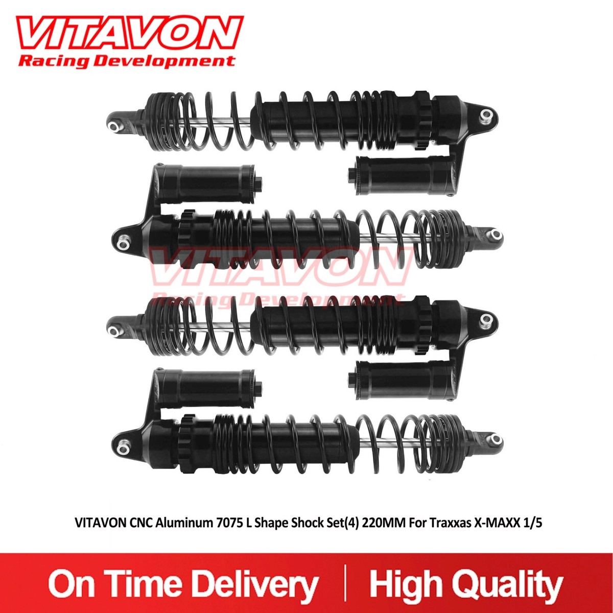 Vitavon CNC Aluminum 7075 L Shape Shock Set(4) 220MM For Traxxas X