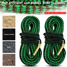 2PCS Gun Barrel Cleaning Tool Bore Cleaner Rope Brush - .22 Cal .223 Cal & 5.56m
