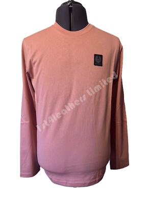 BELSTAFF MONKFORD PHOENIX PATCH LANGARM T-SHIRT ROSTROSA SMALL UVP £75 NEU MIT ETIKETT