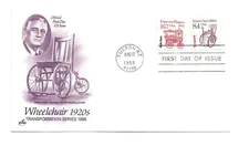 2256 8.4c coil Wheel Chair 1920s ArtCraft single FDC 