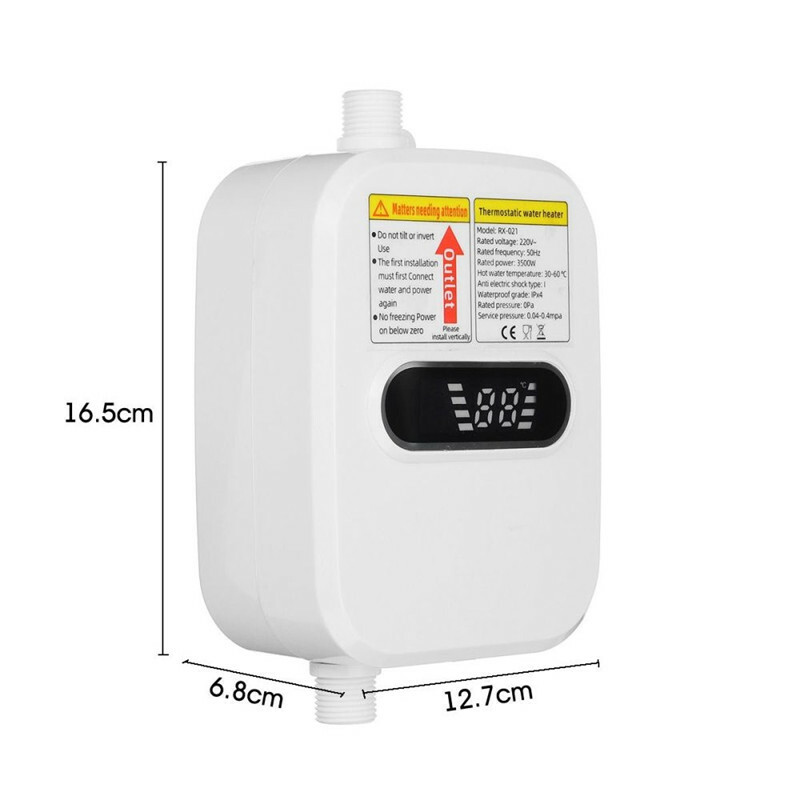 3500W Electric Instant Water Heater Tankless Hot Shower Bath Kitchen  Household | eBay