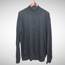 J crew Cashmere Sweater Mens Large solid Navy Blue Pre Owned Pull Over