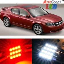 8 x Premium Red LED Lights Interior Package Upgrade for Dodge Avenger 2011-2014