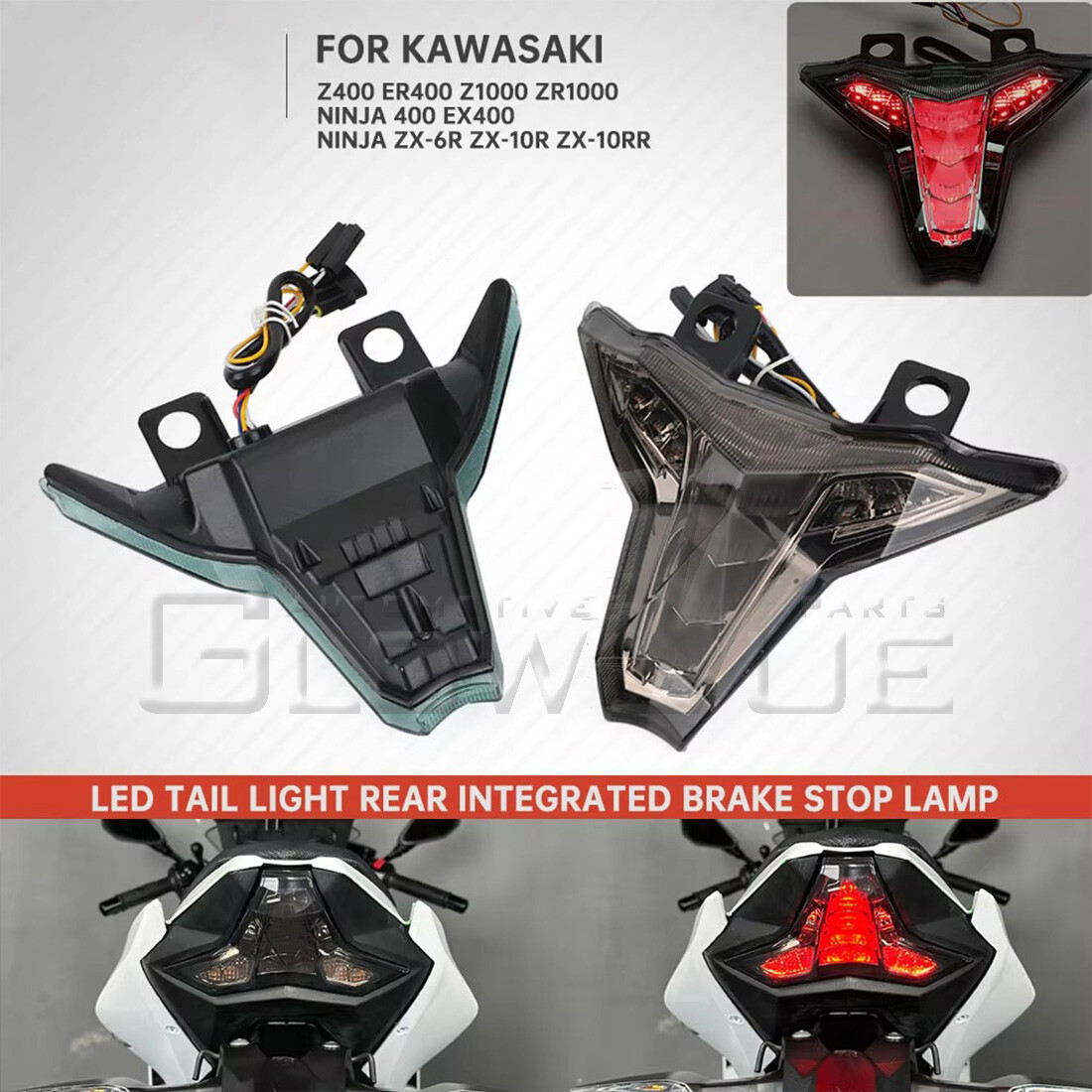 ༒ For 2019-24 KAWASAKI Ninja400 ZX-6R ZX-10R Integrated LED Tail