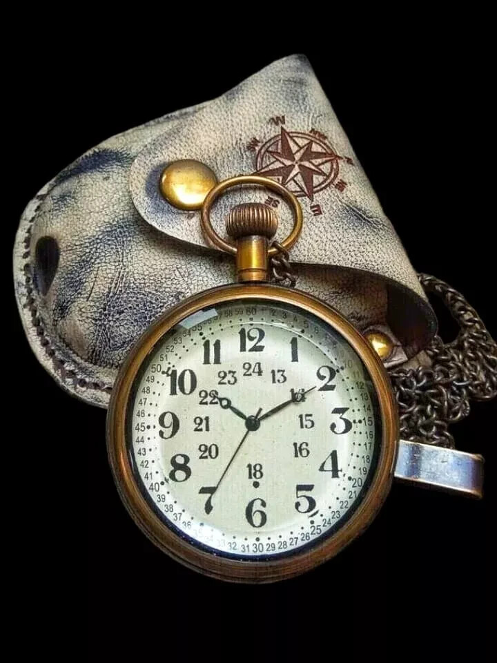 Vintage Elgin Brass Pocket Watch 2 Inch Nautical Antique Collectible