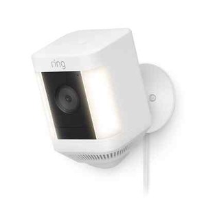 Sonnerie en lumière Cam Plus Plug-in, Deux-Way Talk, Color Night Vision, Siren, Blanc