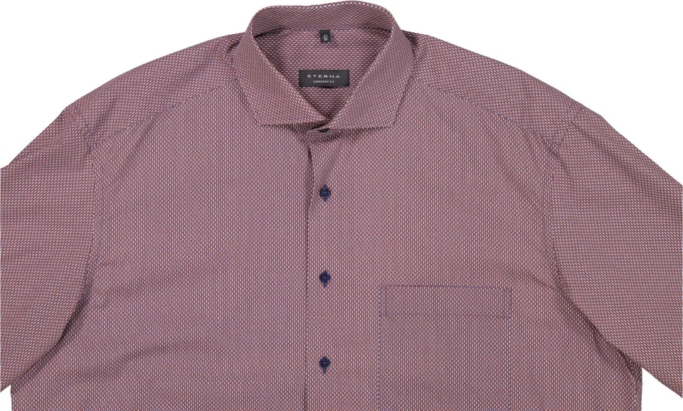 NEU! Eterna Herren Hemd Comfort Fit Langarm, 3381/85/E18V rot, blau u.weiß KW 41 - Bild 2 von 4