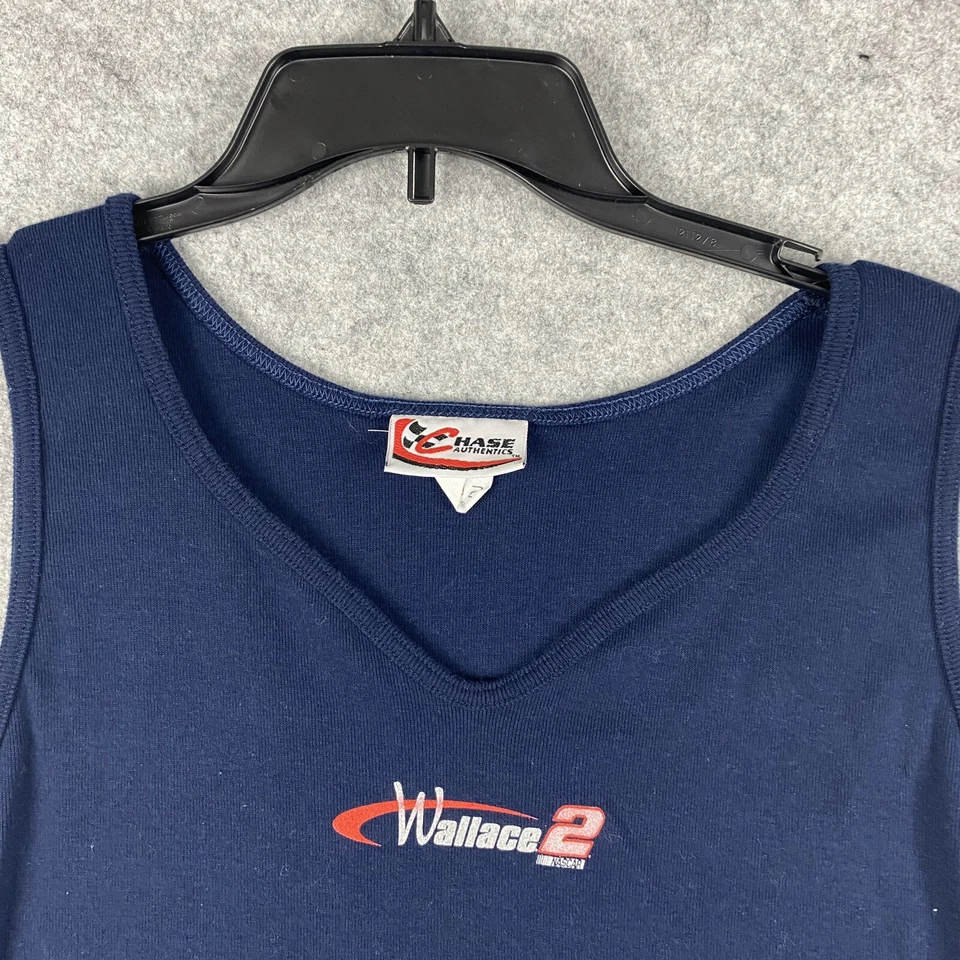 Camisa Rusty Wallace Mujer XXL Camiseta sin mangas Años 90 Nascar Cuello en V Carreras Y2k Chase Foto 3 de 4