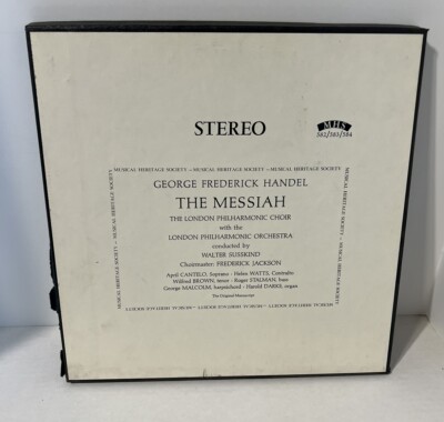 THE MESSIAH - GEORGE FREDERICK HANDEL - LONDON PHILHARMONIC - 3 LP'S - BOX SET