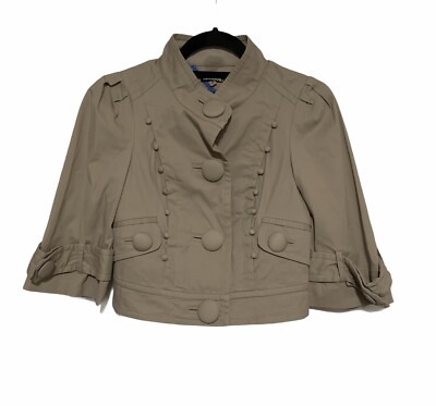 Women's Anthropologie Taikonhu Brigada Cropped Jacket in Beige Sz 2