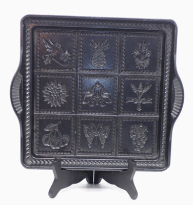 Nordic Ware English Shortbread Cookie Pan Cast Aluminum 9x9 Spring Flowers Fruit