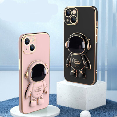 3d Phone I phone  Case Protector Cover Anti-Drop Electroplating Bracket
