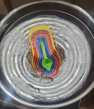 Mixing Bowls SET OF 7 SILVER MIXING BOWLS w/MEASURING CUPS