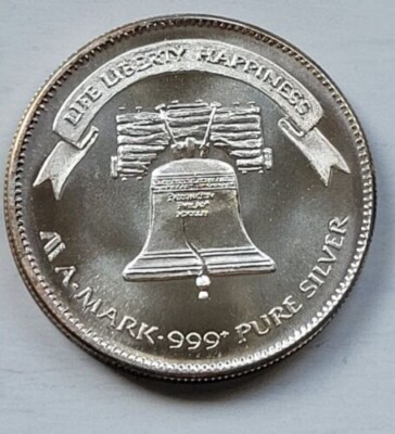 1985年 リバティシルバー 1 Oz 1985 Silver A-Mark Liberty Silver .999 Round Life Liberty