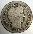 1906-S Barber Dime 90% Silver Circulated Condition 10c US Coin- 4121