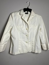 Rafaella Women's White Cotton Blazer