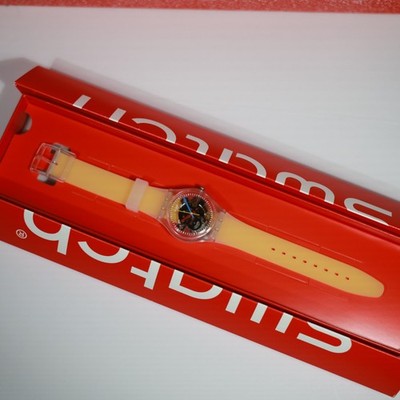 New Limited Swiss Made SWATCH GE291 Clearly Yellow Striped  display picture 3