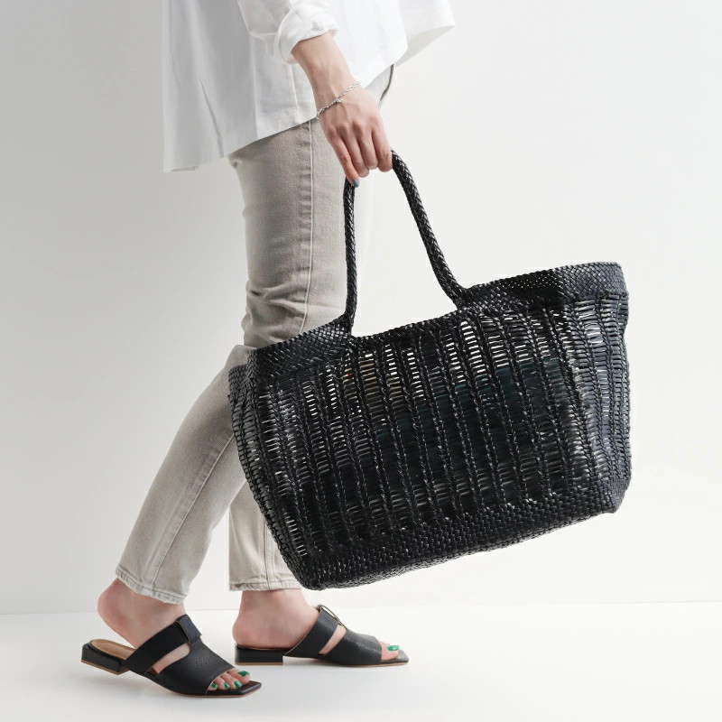 DRAGON DIFFUSION Leather Mesh Bag 8927 natural or Black or Grey or Dark brown