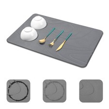 Large Stone Drying Mat for Kitchen Counter - 24"x16" Dirt-Resistant Quick Dry...
