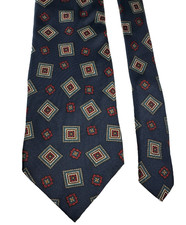 Ralph Lauren Chaps Vintage Silk Tie Geometric Medallion USA 4"