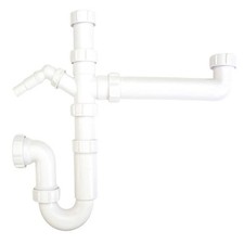 40mm Double Bowl & half Plumbing Sink Waste Kit Including Spigot