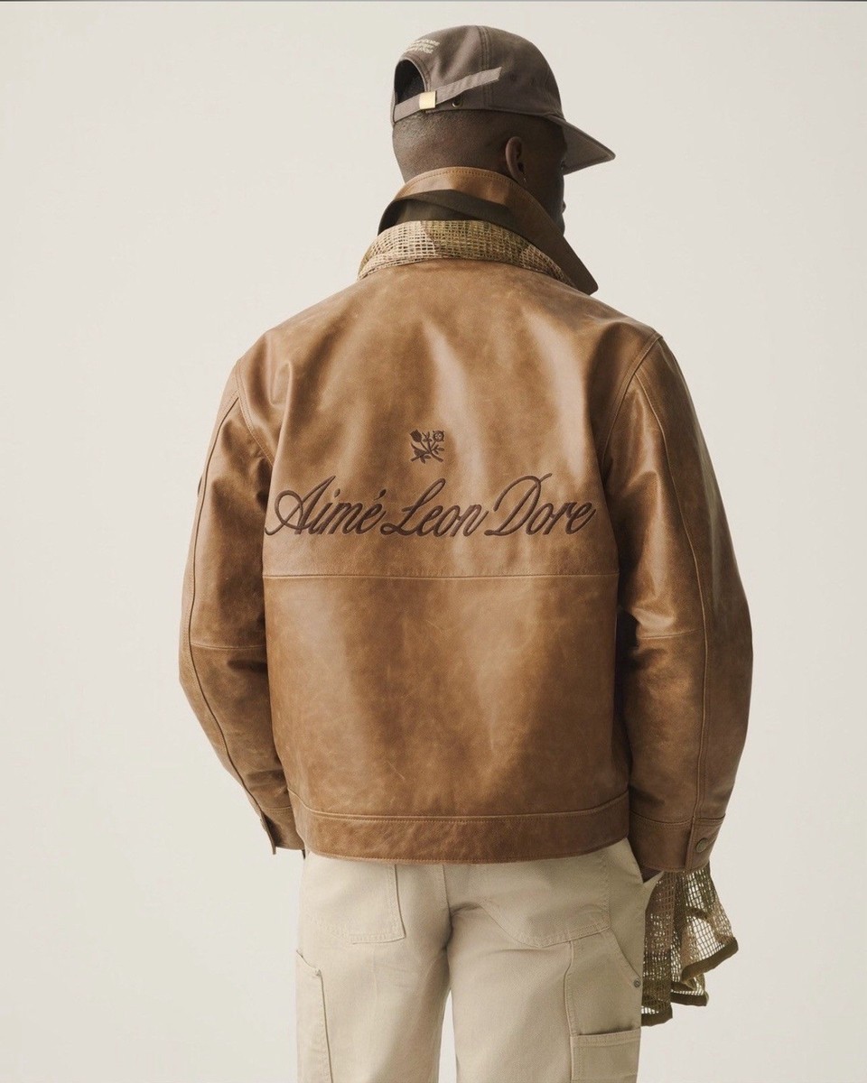 SS25 NWT Aimé Leon Dore Brown Goat Leather Aviator Jacket M | eBay