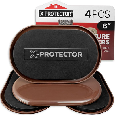 X-Protector Furniture Sliders for Carpet - 4 PCS 6'' X 3 1/2'' - the Best Heavy-Du