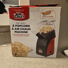 West Bend Air Crazy Hot Air Popcorn Popper 4 QT New No Oil Healthy Snack