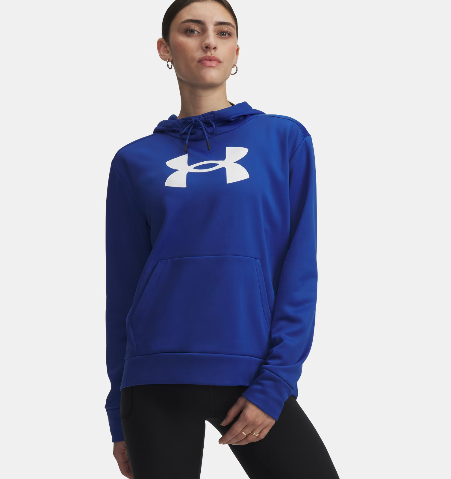 Under Armour Blue White Fleece Hoodie Large