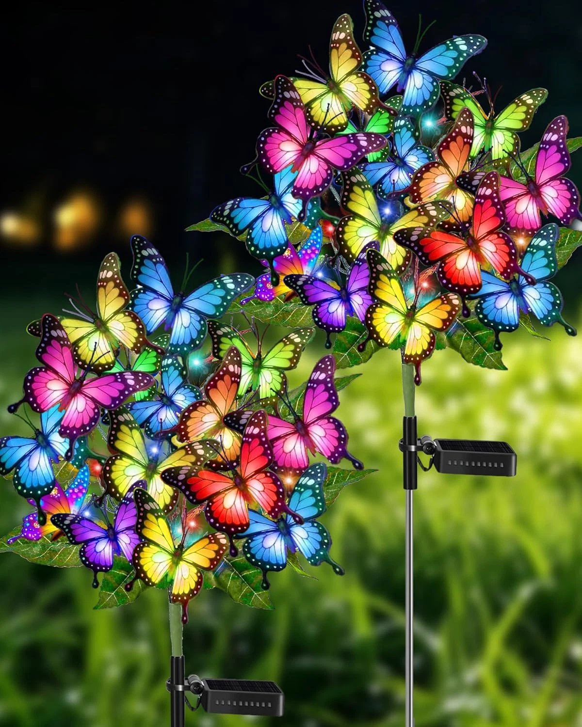 Solar Garden Lights Outdoor Waterproof Decorative Solar Lights outside 2 Pack wi