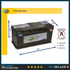Battery fits INFINITI FX30 QX70 EX30 M QX50 Q70 5.0 3.0D 2010 on Hella 020 920A