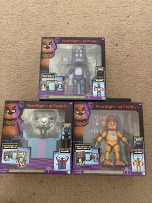 Jazwares FNAF Five Nights at Freddy's Withered Bonnie, Chica Puppet Office Set!