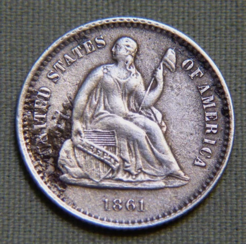 1861 Seated Liberty United States Half Dime EF Details - Lot 1532