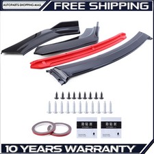 4pcs Universal Car Front Bumper Lip Body Kit Splitter Spoiler Gloss Black Look