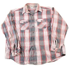Vintage 1980s Five Brother Plaid Flannel Button Up Shirt Mens XL