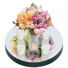 Mirrors Round Acrylic 10 Inch 10 PCS Centerpiece Tray Candle Wall Decor