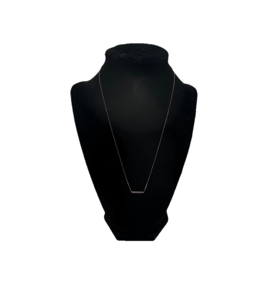 Solid Sterling Silver Minimalist Bar Pendant Chai… - image 3