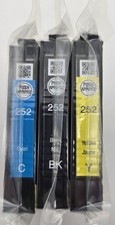Epson Ink Cartridges Set 3 New Sealed 2027 Dates Black Yellow and Cyan