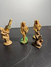 Rare Vtg 1940s WWII composition Toy Soldiers, Barclay, Made In the USA, Lot Of 4
