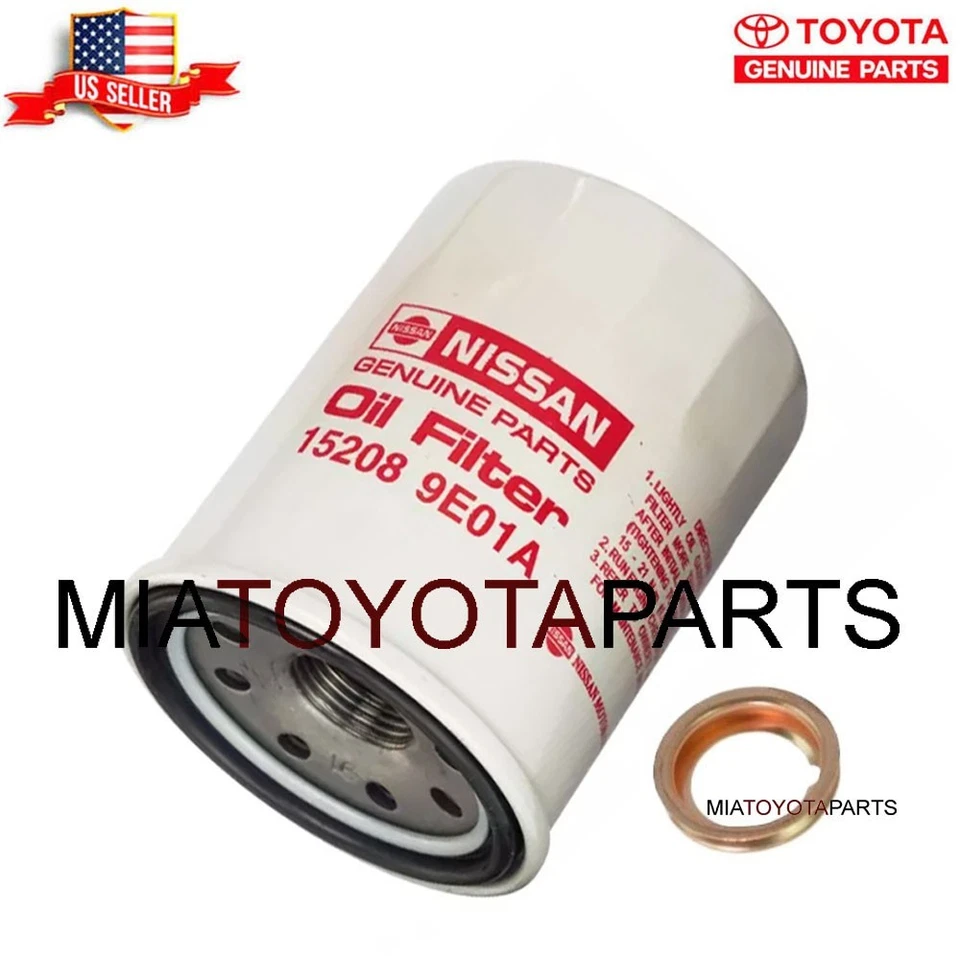 3 Set Genuine Nissan Engine Oil Filter 15208-9E01A Drain Plug Washer 11026-JA00A — 第 2/4 张图片