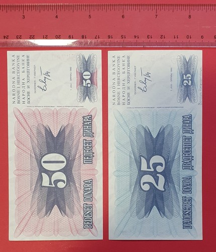 BILLETES De 25 Y 50 Dinara 1992 Bosnia y Herzegovina.Los Nuevos. VER LAS FOTOS - Imagen 23 de 24